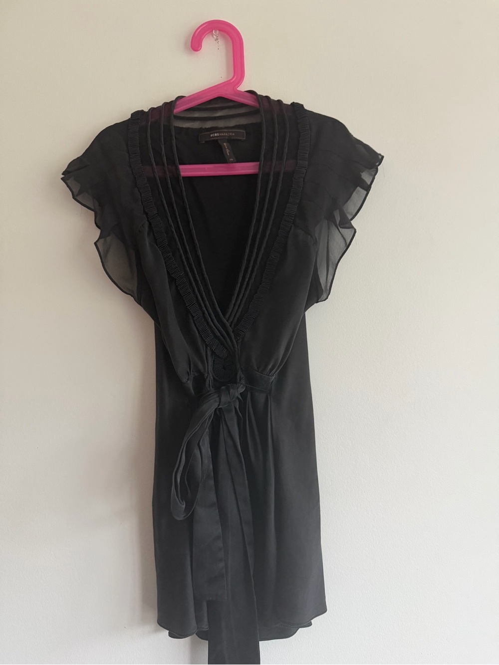 BCBG black silk top size small